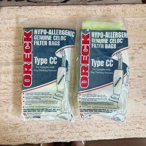 Oreck type cc vacuum hypo-allergenic  genuine c lock filter 15 bags  *1 opened p